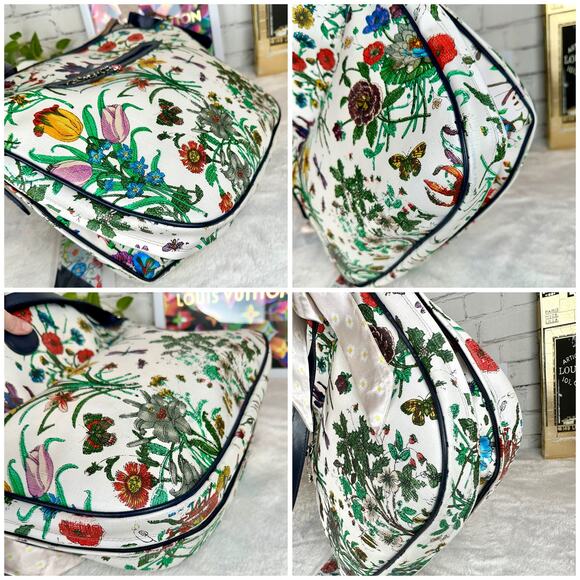 Gucci Flora GG Vintage Large Shoulder Bag Good USED with scarf RARE - Picture 11 of 16